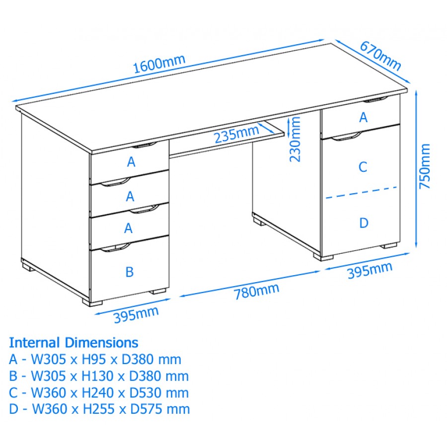 Kentucky Home Office Workstation White